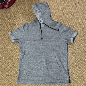 Gray Short Sleeve Hoodie